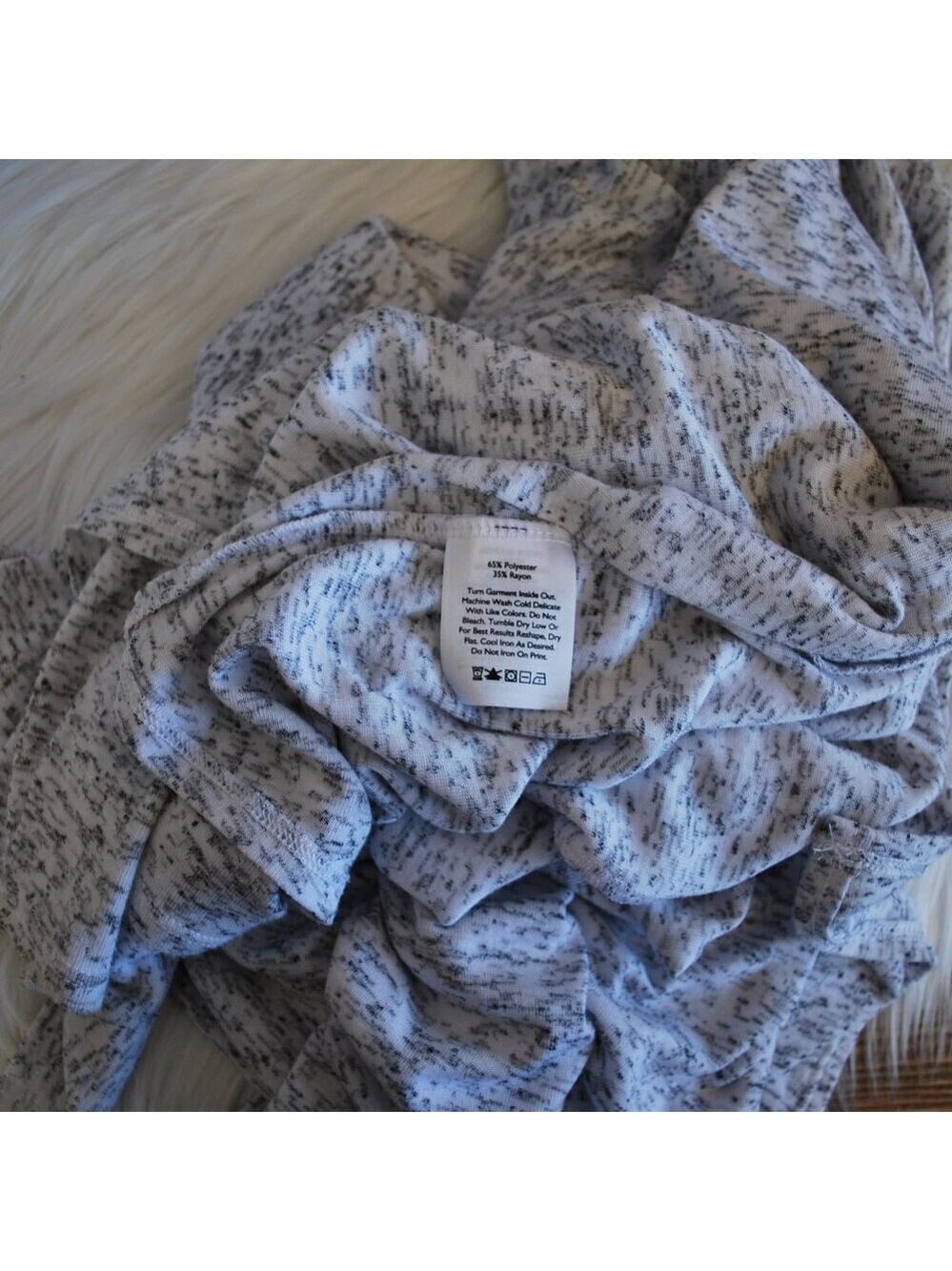 Eddie Bauer Gray/White Draped Thin Cardigan L - Picture 7 of 7
